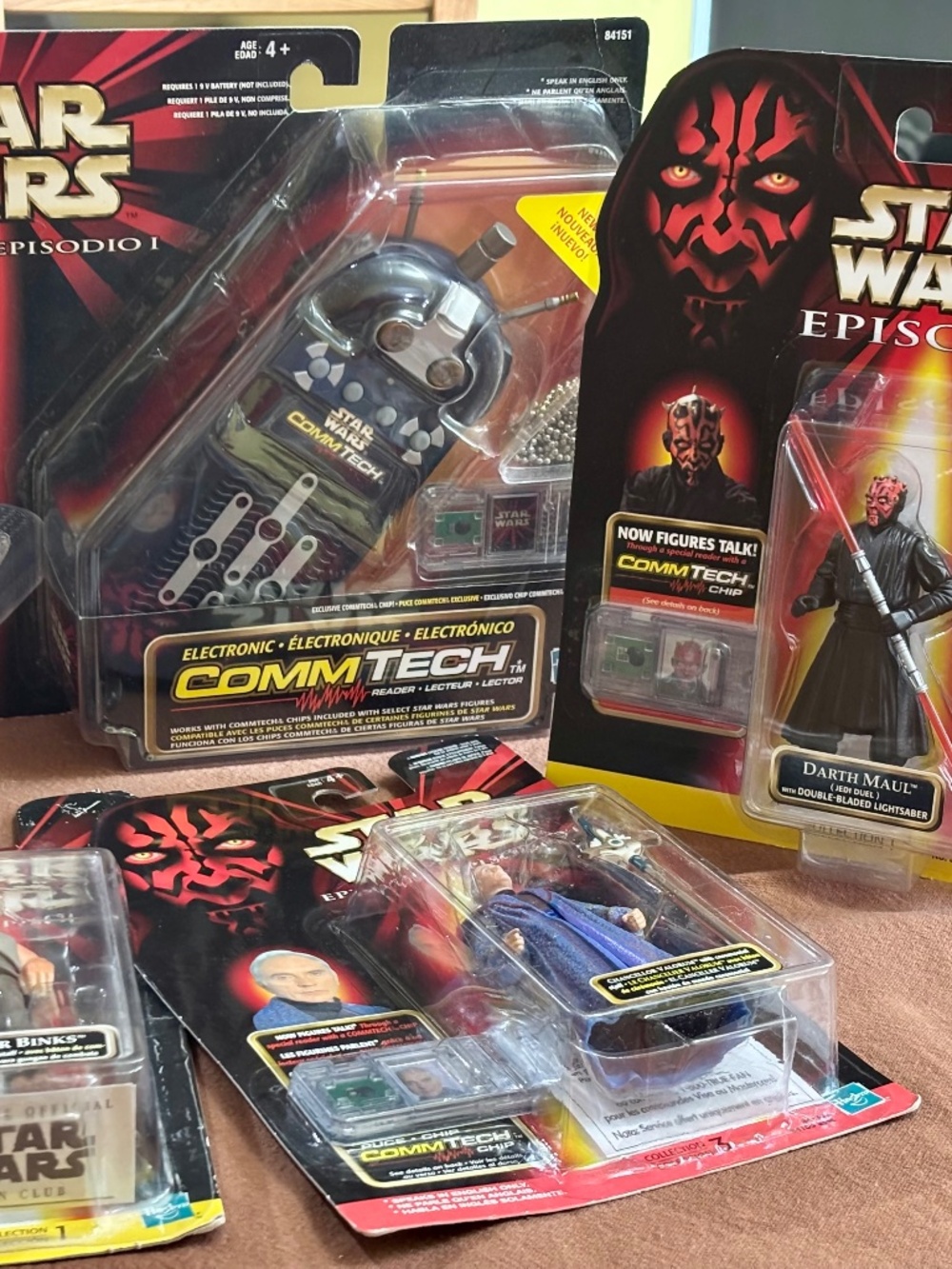 BUNDLE~Vintage UNOPENED Hasbro 1998 CommTech STAR WARS 1 controller & 3 figures